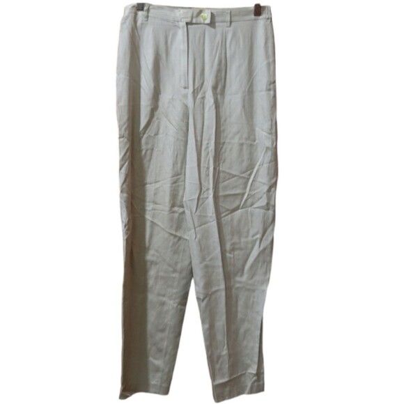 August Silk Vintage Tan Pants Trousers Khaki Chino 8 /38 - Picture 1 of 13